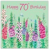 Twizler 70th Birthday Card for Women - Foxgloves Floral -