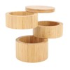 Home 3 Tier Bamboo Wood Container 3 Tier Seasoning Container