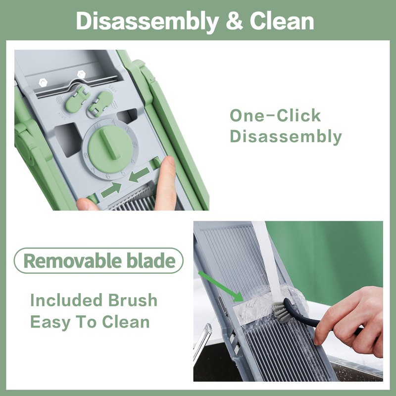 QYKIC Upgrade Safe Mandoline Slicer for Kitchen, Chopper Vegetable Cutter,