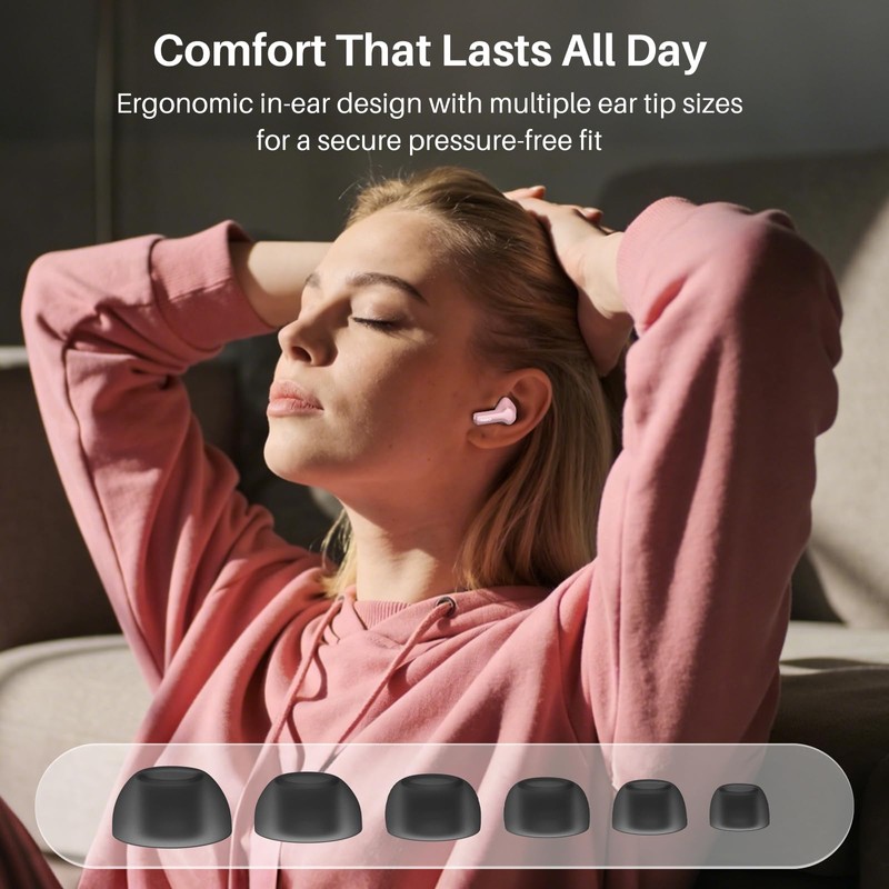 TOZO Hybrid Active Noise Cancelling Wireless Earbuds with 6 Mics