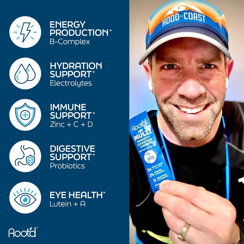 Root'd Multivitamin Powder with 3X Electrolytes for Men - 24