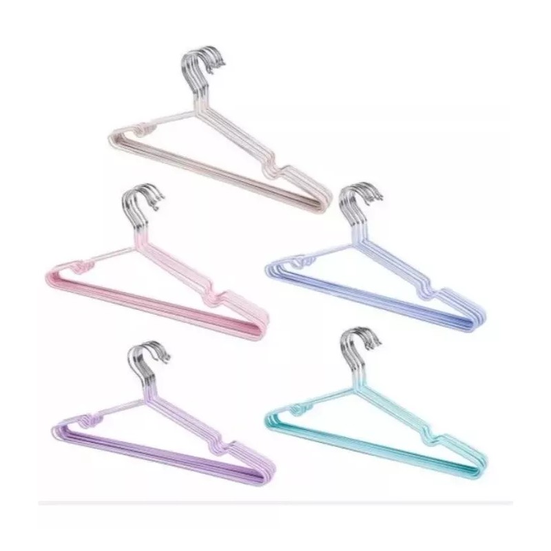 24x7 Paquete 100 Ganchos Ropa Metalicos Antiderrapantes Mayoreo