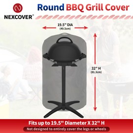 NEXCOVER Round Grill Cover -19.5” Dia for George Foreman Gfo3320 Gfo240 Crills, Dome Smoker Cover, Fade & UV Resistant Barbecue Cover,Waterproof BBQ Grill Cover, Black