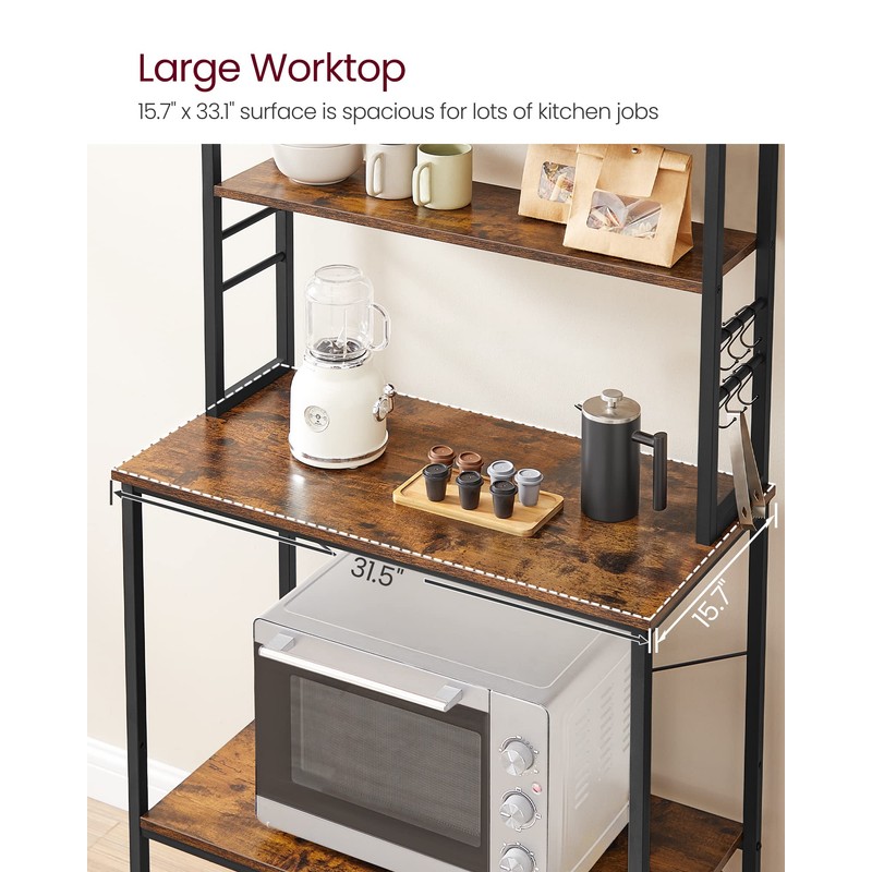 VASAGLE Coffee Bar, 31.5 Inches Baker's Rack for Kitchen with