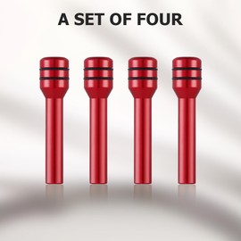 Wedcool 4PCS Car Door Lock Knob, Car Door Lock Pin Caps, Automotive Door Lock Switches, Aluminum Alloy Inner Door Lock Pull Pins, Car Interior Accessories Universal Car Door Pins for Car (Red)