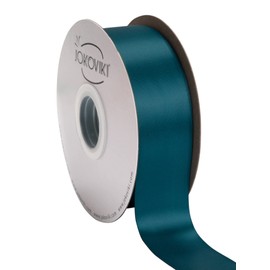 【JOKOVIKI】Teal Satin Ribbon 38mm Wide Double Face Quality Satin - For Gift Wrapping, Wedding, Invitations, Crafts, Apparel, Headband - 45 Meters/Roll