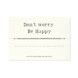 Loved Creations Morse Code Bracelets, Don't worry Be Happy Inspirational Morris Code Bracelet for Women, 925 Sterling Silver Blessed Jewelry Gifts for Women Men