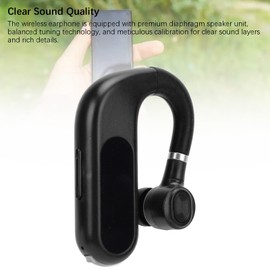 Bluetooth 5.2 Earbuds with Earhooks, 300mAh Open Ear Headset with Digital Display, 270 Degree Rotation Business Earbuds, for Driving Business Office Trucker Sport (V13 Black)