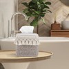 Natural Boho Tissue Box Cover: Handwoven Square Holder with Tassel