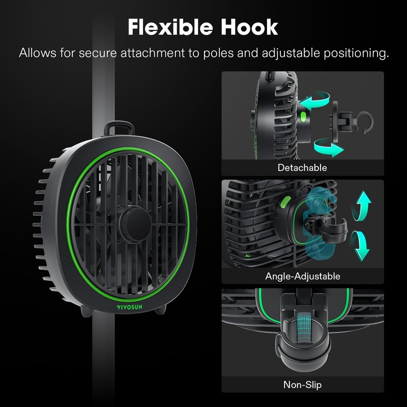 VIVOSUN AeroWave D4, 4” Grow Tent Clip Fan with Detachable