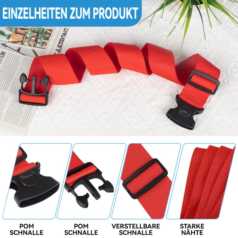 Set of 2 Suitcase Strap Set, Eye-catching Suitcase Strap, Adjustable