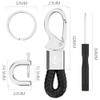 Skipper D-Clip Carabiner Keyring Imitation Leather Gift for Wife Husband