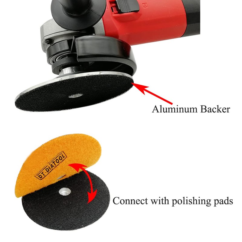 DT-DIATOOL 2pcs Aluminum Backer Pad 4 Inch Hook and Loop