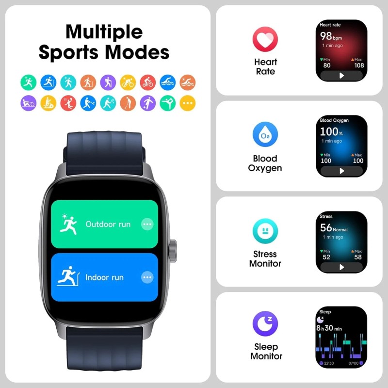DAVIKO Pedometer Watch Senior Friendly No App/Phone Required, Waterproof Fitness