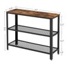 VASAGLE 40" Industrial Console Table, 3 Tier Entryway Table with