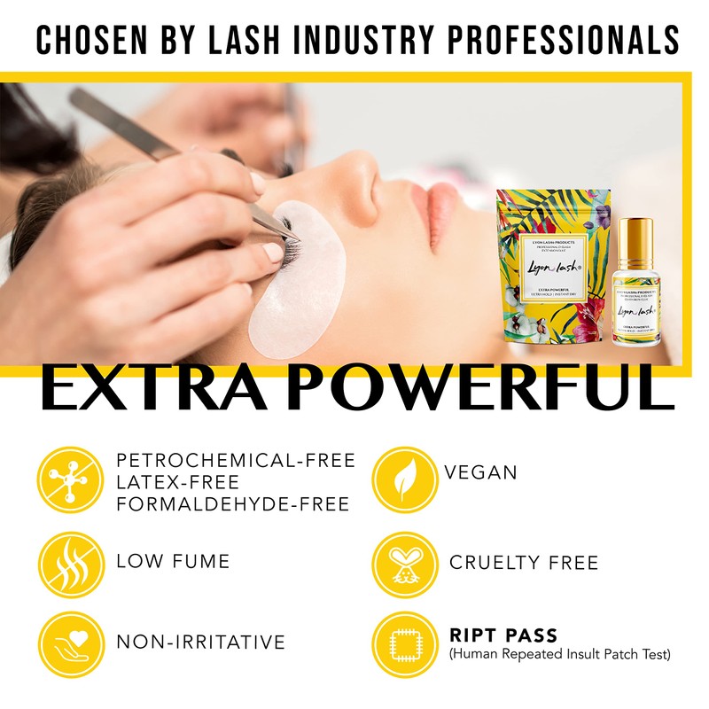 Extra Powerful Eyelash Extension Glue - Lyon Lash 5ml Performance
