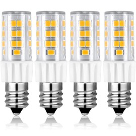 LUXRITE Dimmable E12 LED Bulb T4/T3, 40W Equivalent, 3000K Soft White, 500 Lumens, Mini Candelabra LED Bulb, ETL Listed - Decorative Lighting, Chandelier, Sconce, Ceiling Fan, and Pendant (4 Pack)