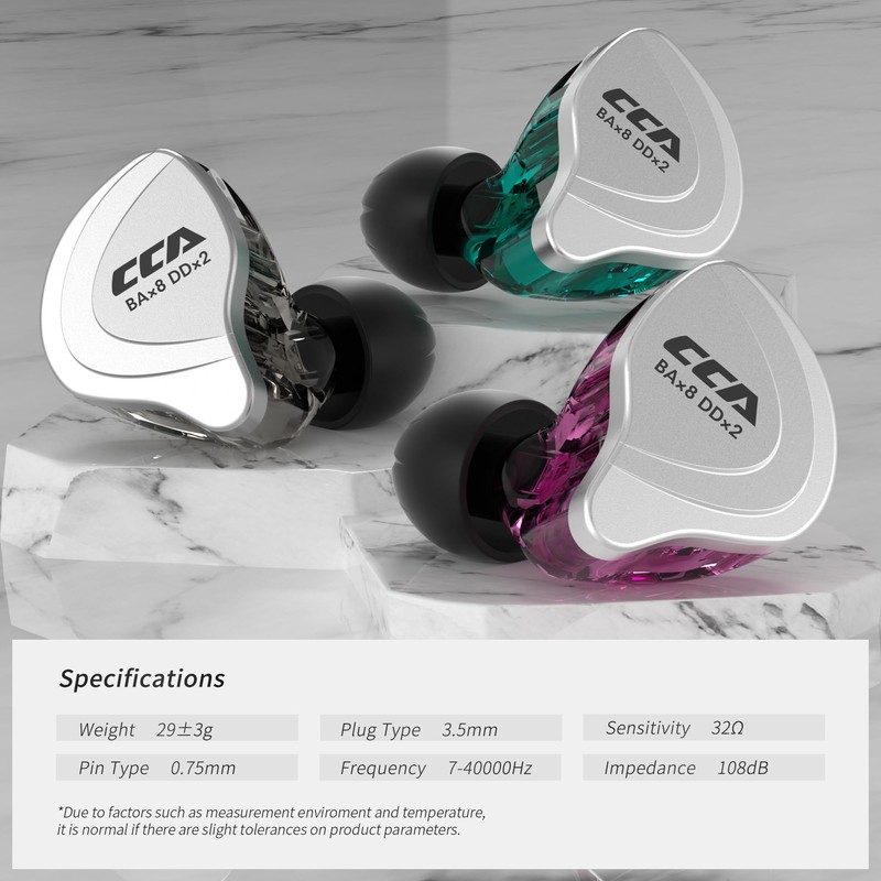 CCA C10 IEM - Auriculares híbridos de Alta definición (10