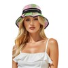 DOCILA Fresh Pink Green Plaid Tartan Bucket Hat Womens Crushable