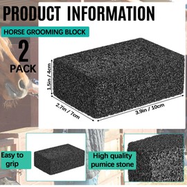 Foilswirl 2 Pcs Pumice Stone for Horse Cleaning Horse Grooming Sponge Blocks Horse Groomer Pumice Stone Horse Care Pets Grooming Tool Cleaning Stones, 3.9 x 2.8 x 1.5 Inch
