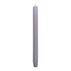 DONAU Home Set of Long Ribbed Taper Candles/Grey / 4 Pieces / 30 x Diameter 2.25 cm Unperfumed/Ribbed Taper Candles/Table Candles for Decoration in The Living Room, Bathroom / 10 Hours Burning