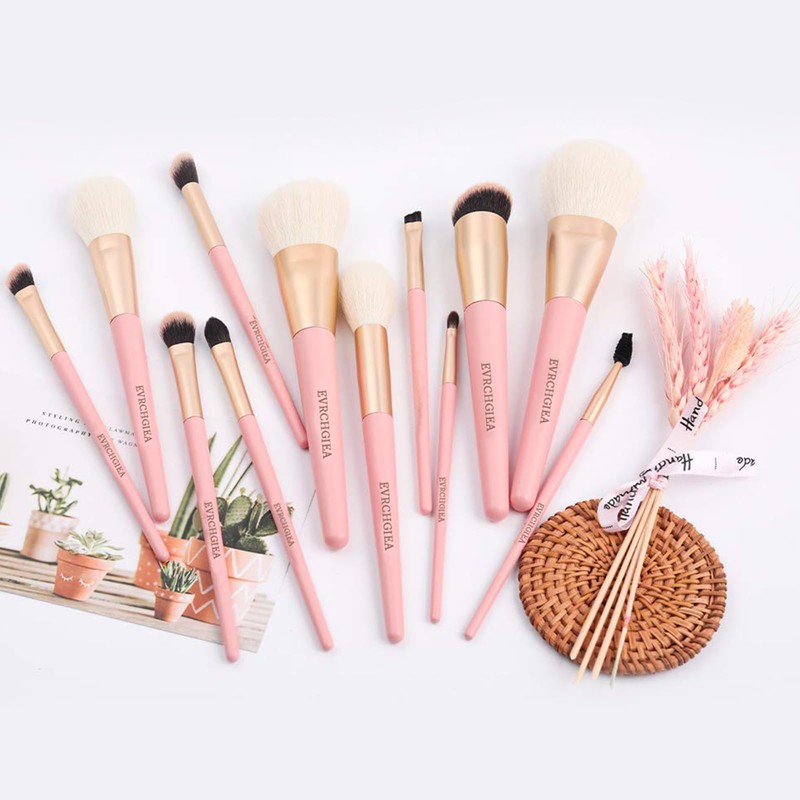 Makeup Brushes Set of 12 with Makeup Pouch, Makeup Brushes,