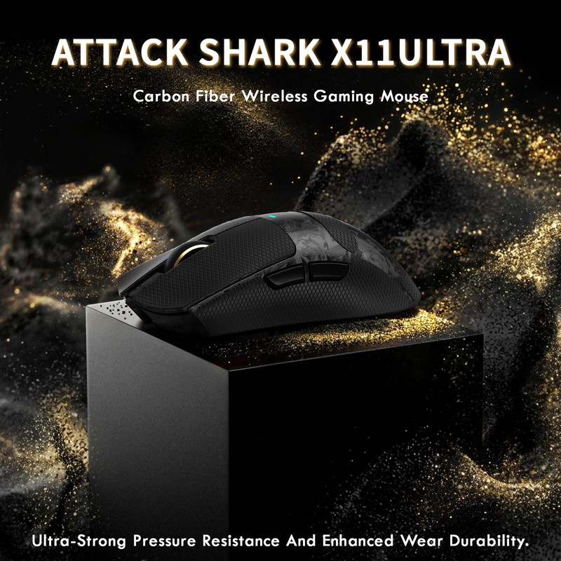 ATTACK SHARK X11 Ultra Carbon Fiber Wireless Gaming Mouse,8K Polling,