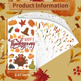 XZENTIRA 472 PCS Thanksgiving Temporary Tattoos for Kids, 30 Sheets Fall Holiday Tattoo Stickers with Turkey, Leaves, Pumpkin for Boys and Girls, Fall Thanksgiving Party Supplies and Favors