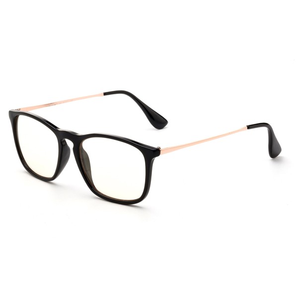 Newbee Fashion - Anti-Reflective Comfortable Computer Reading Glasses (No Magnification) Helps Eye Strain, Fatigue and Dry Eyes from Digital Devices with Anti-Blue Light, Anti-UV and Anti-Glare