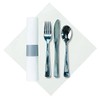 Hoffmaster 119956 Silver Metallic Cater Wrap Pre-rolled Linen-Like Napkin with