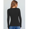 ANRABESS Long Sleeve Shirts for Women V Neck Ribbed Knit
