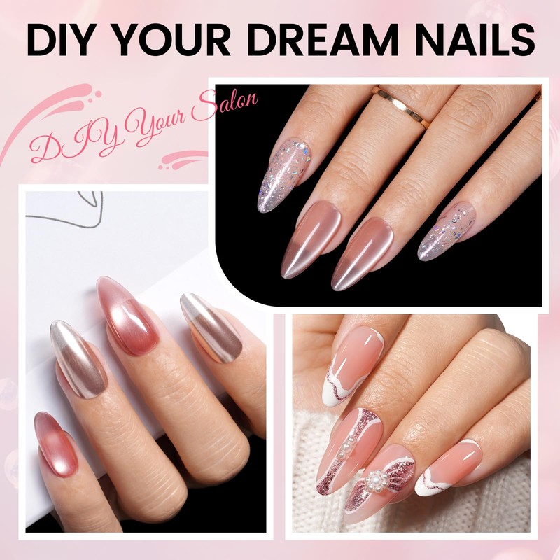 Nail Tips with Glue Kit Medium Almond Nail Tips 120pcs