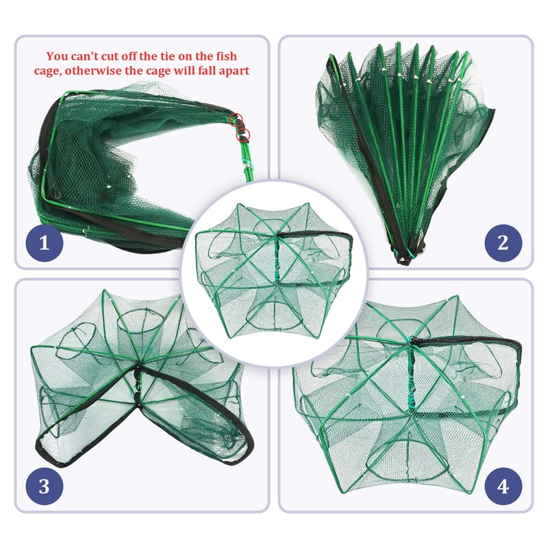 Minnow Trap 24in*10in” with Foldable Fishing Net & Collapsible Fish