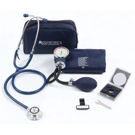Kit Baumanómetro Aneroide  Estetoscopio Dúplex De Lujo (Azul)                                                                                         