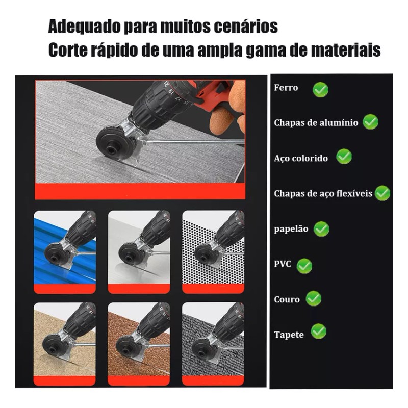 Cortador De Metal, Acessório De Broca, Tesoura De Chapa Metá