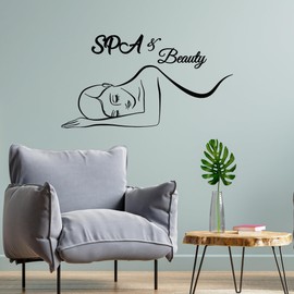 Large Vinyl Wall Decal Spa Beauty Massage Therapy Healthy Decor Stickers Mural (g5803) Black