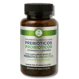 Prebiotic & Probiotic Supplement – 60 Tablets – Gut Health & Digestive Enzymes – Lactobacillus, Bifidobacterium, Agave Inulin, Papaya, Ginger & Vitamin C – 30-Day Supply - Probioticos