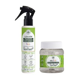 Árbora Loción + Gel Repelente de Piojos con Aceite Esencial TEA TREE y Neem | Mantén el cabello de los niños libre de piojos | Protege de Contagios | 