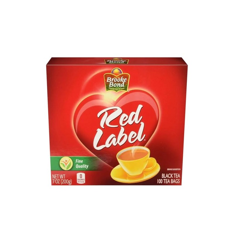 Brooke Bond Red Label Black Tea, 100 Tea Bags, Fine