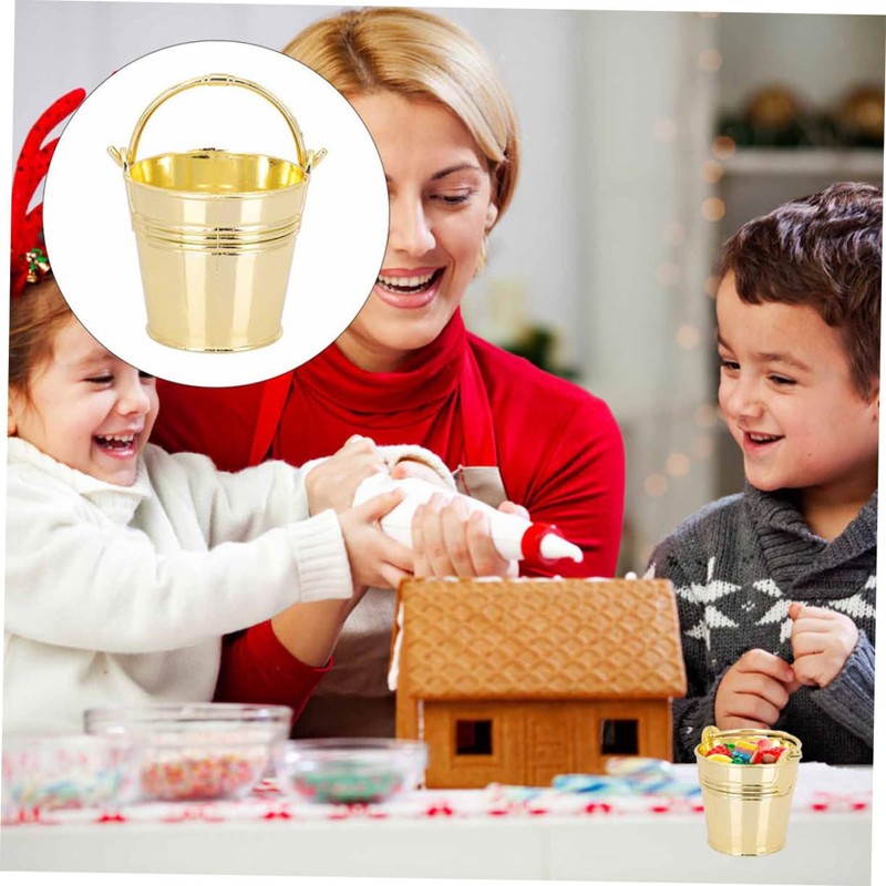 Ciieeo Decorative Plastic Bucket Small Treat Bucket for Birthday Party