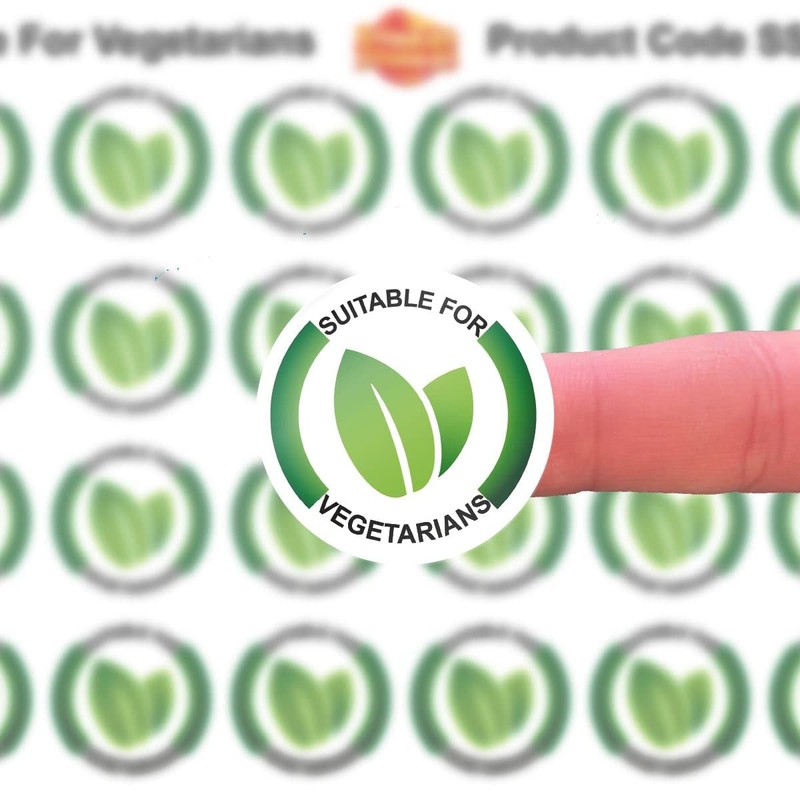 144 Suitable for Vegetarians - 30mm - Glossy Food Label