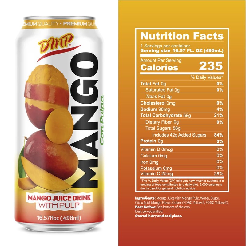 De Mi Pais Mango Juice Drink with Pulp – Refreshing