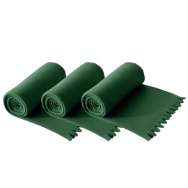 wometo Set of 3 Wave Fleece Blankets, 120 x 160 cm, Oeko-Tex, Approx. 300 g, Soft Fleece Blanket with Wave Edge, Anti-Pilling, Green