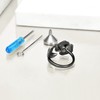 AOBOCO Rose Urn Rings for Women Sterling Silver Black Rose