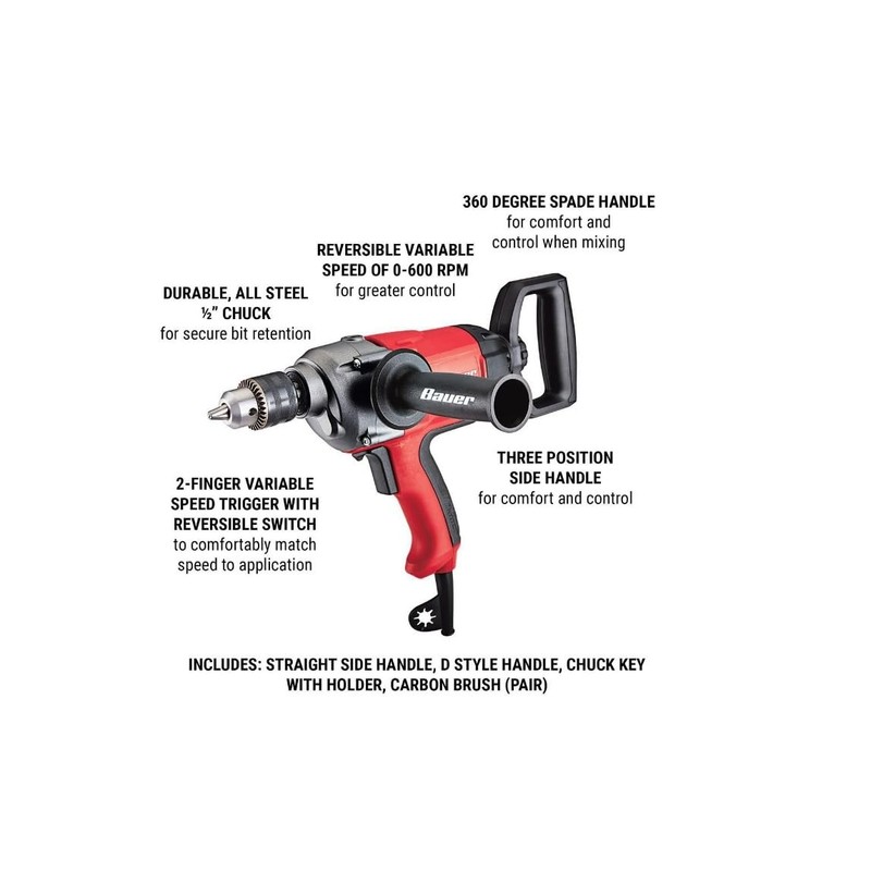 1/2 in. Heavy Duty Low Speed Spade Handle Drill/Mixer