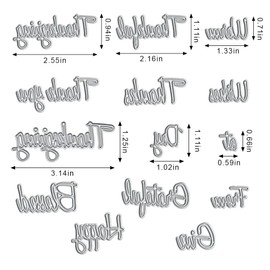 Thanksgiving Grateful Words Metal Cutting Die for Card Making and Photo Album Decorations, Thank You Letters Die Cut Give Thanks Words Dies Stencils Embossing Template for DIY Scrapbooking Craft