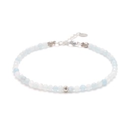 Bergerlin Genuine Natural Stone Pearl Bracelet with 925 Sterling Silver Pearl or Gold-Plated Pearl - Faceted with Clasp - with Certificate of Authenticity, 925 Silber - 15,5+3cm