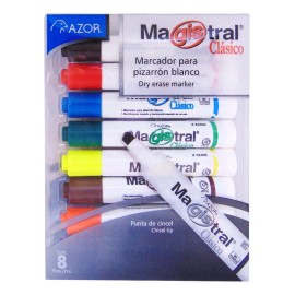 Set Marcadores Para Pizarron Blanco Magistral Azor 8 Colores