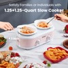 KOOC Double Small Slow Cooker, Buffet Server and Warmer, 2