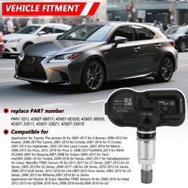 42607-33021 TPMS Sensor, 4-Pack 315MHz Tire Pressure Monitoring System Sensors Compatible with Toyota Rav4 Camry 4Runner Tacoma Corolla Lexus Scion, Replace# PMV-107J, 42607-33011, 42607-06011